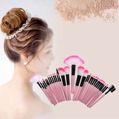 32 in 1 Wood Handle Makeup Brush Cosmetic Foundation Cream Powder Blush Makeup Tool Set